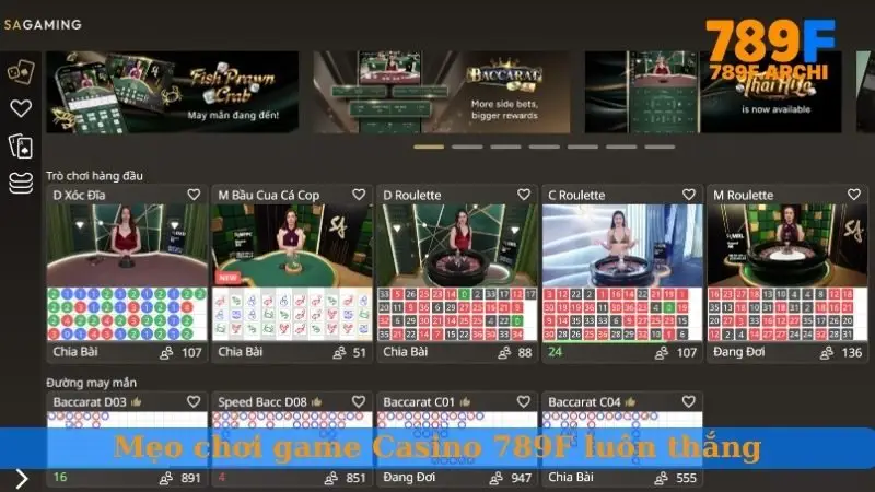 Mẹo chơi game Casino 789F luôn thắng